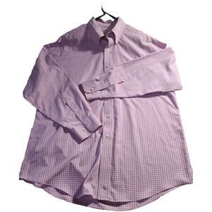 Brooks Brothers‎ Large Pink Long Sleeve Shirt Button Up Checkered 721